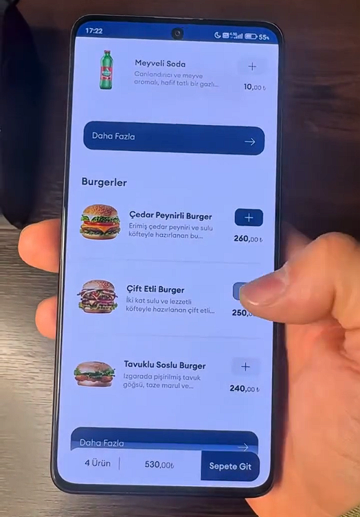 QR menü özelliklerini gösteren ekran görüntüsü